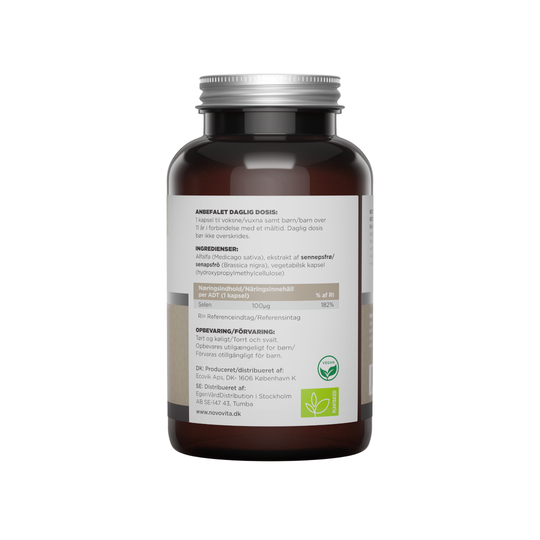 Selen+ – Seleniu natural din semințe de muștar + alfalfa + siliciu - 120 de capsule