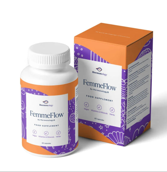 FemmeFlow by Hormonology+ – Supliment pentru echilibru hormonal și sprijin în sindromul premenstrual (PMS)