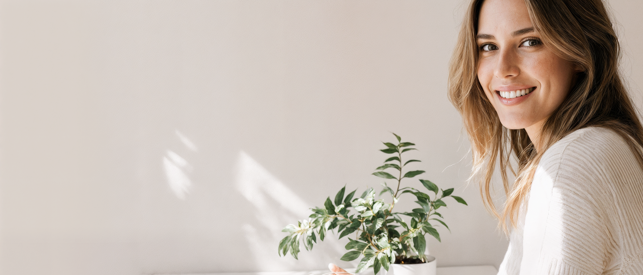 Femeie sănătoasă și energică zâmbind - rezultate după utilizarea suplimentelor premium Novo Vita din Danemarca