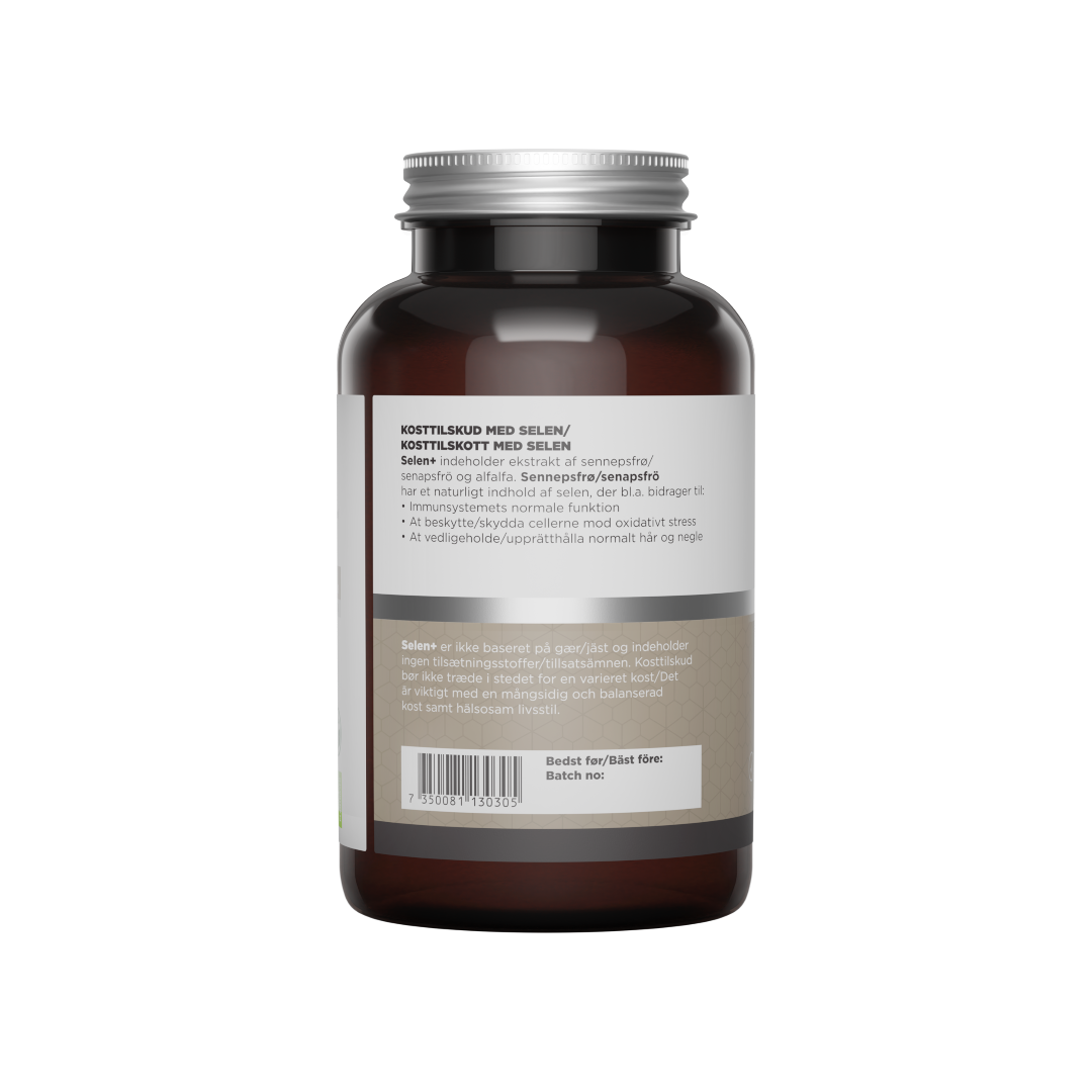 Selen+ – Seleniu natural din semințe de muștar + alfalfa + siliciu - 120 de capsule