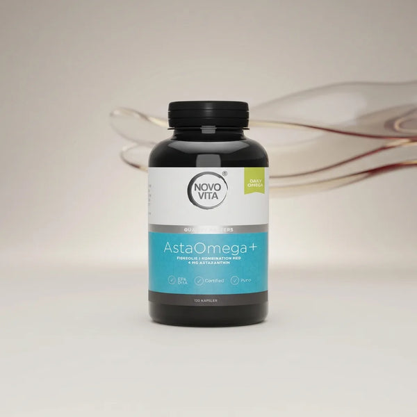 Flacon AstaOmega+, supliment cu omega-3 EPA și DHA și astaxantină pentru suport cardiovascular și cognitiv